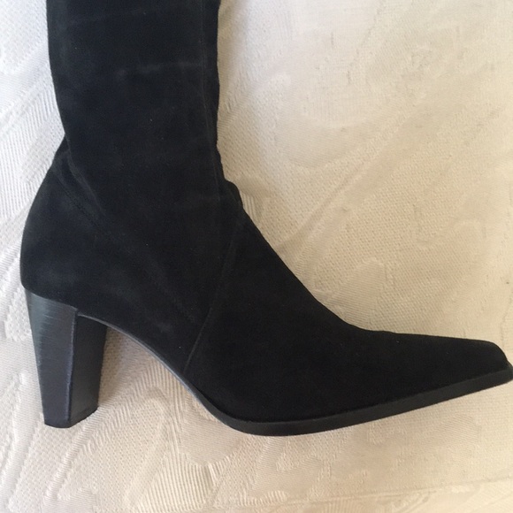 Sergio Rossi Black Suede High Boots Size 6 - Picture 3 of 6